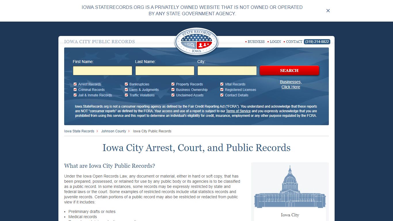 Iowa City Arrest and Public Records | Iowa.StateRecords.org