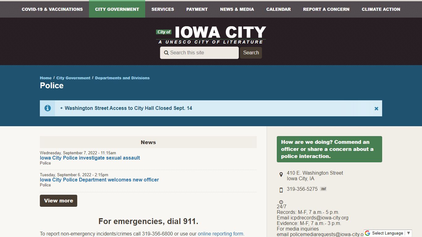 Police | City of Iowa City - icgov.org